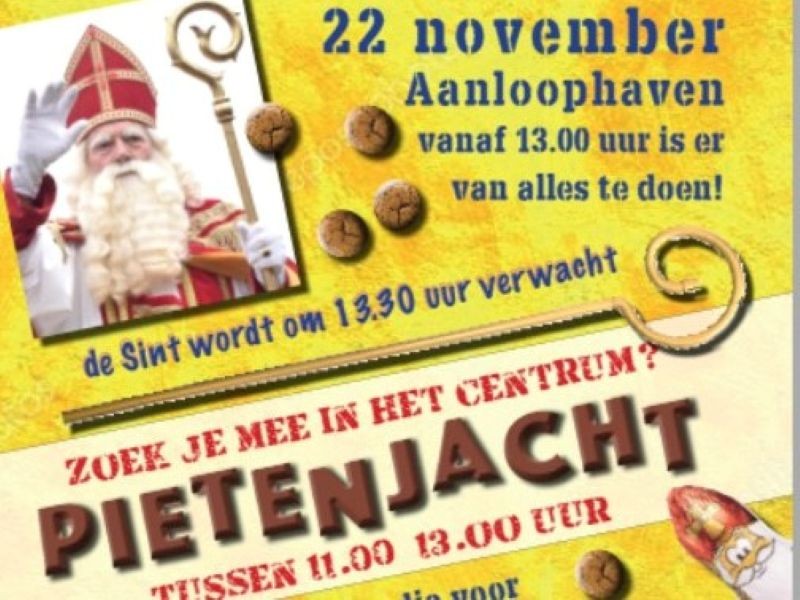 Een flyer met informatie over intocht Sinterklaas