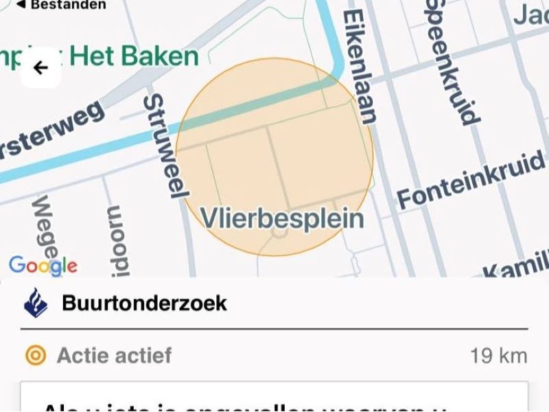 Politie zoekt getuigen en camerabeelden rond Vlierbes in Zeewolde