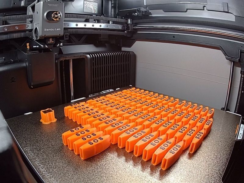 Fluitjes die gemaakt worden op een 3D printer