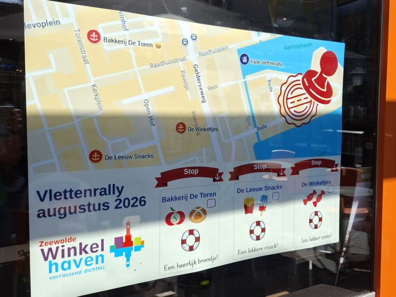 De kaart van de nawaka vlettenRally door zeewolde