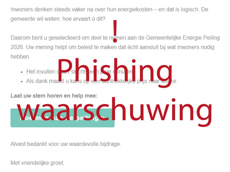 Voorbeeld van de mail met tekst eroverheen