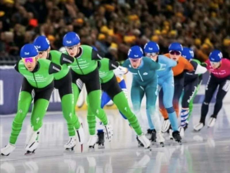 Ploegenachtervolging schaatsen van Friso van Vliet