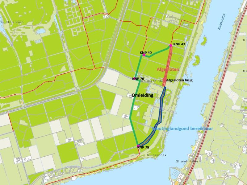 Fietsbrug en fietspad afgesloten