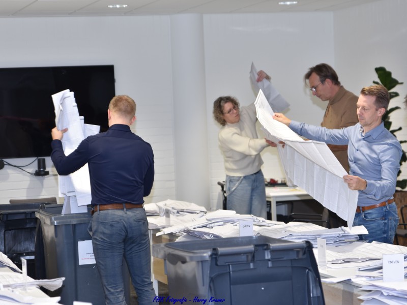 Stemmen worden geteld op stembureau