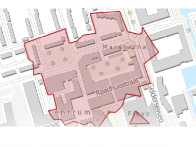 Foto van kaartje met gebieden met stroomonderbreking