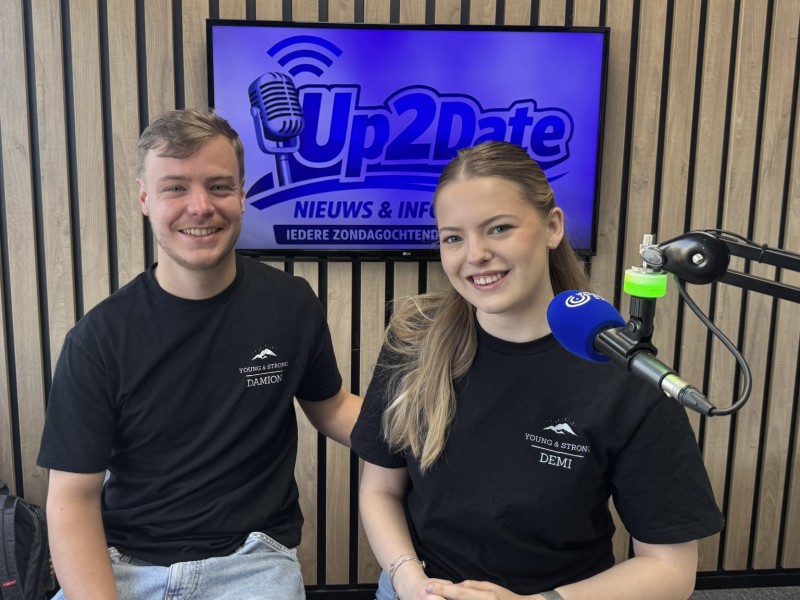 Damion en Demi in de studio bij Up2Date