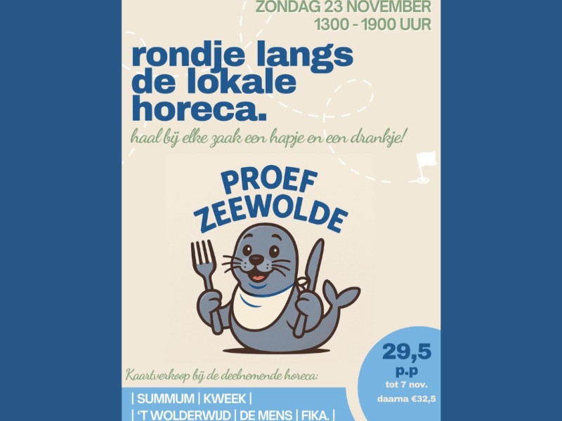 Flyer met aankondiging evenement.