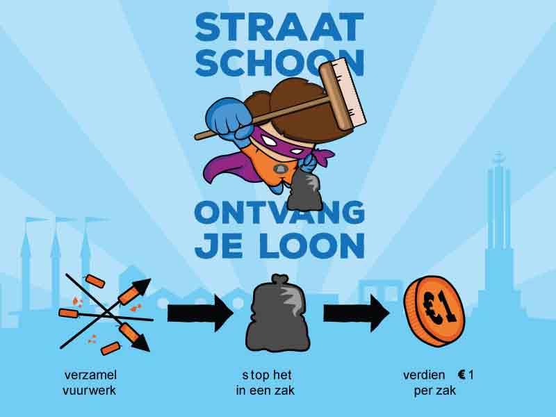 Straat schoon ontvang je loon