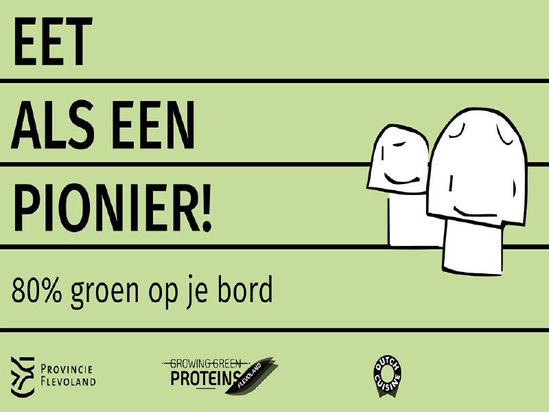 Op naar 80% groen op je bord  Provincie Flevoland daagt je uit: Eet als een pionier!