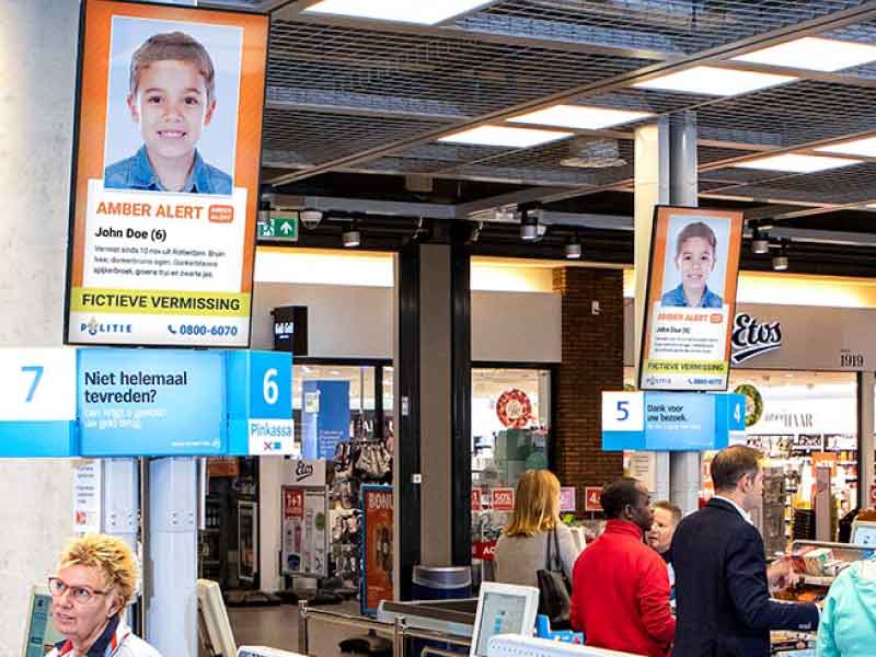 AMBER Alerts nu ook zichtbaar bij Albert Heijn