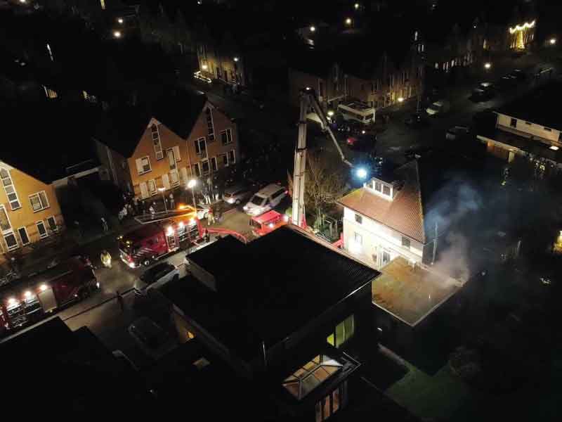 Brand in kachelpijp aan de Goudhaver