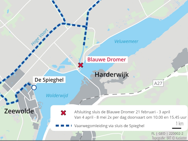Renovatie Sluis de Blauwe Dromer start maandag 21 februari