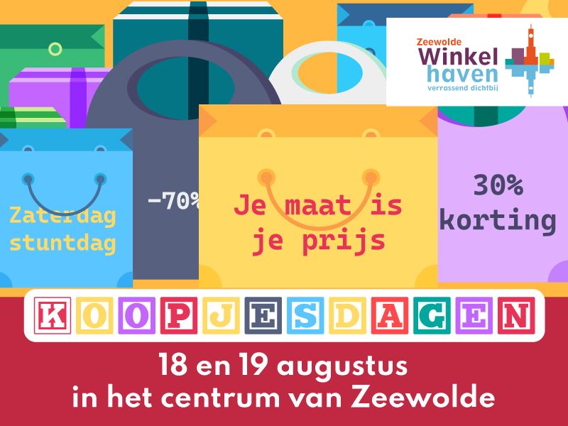 Poster Koopjesdagen in Zeewolde: Twee dagen vol kortingen en protestdemonstraties 