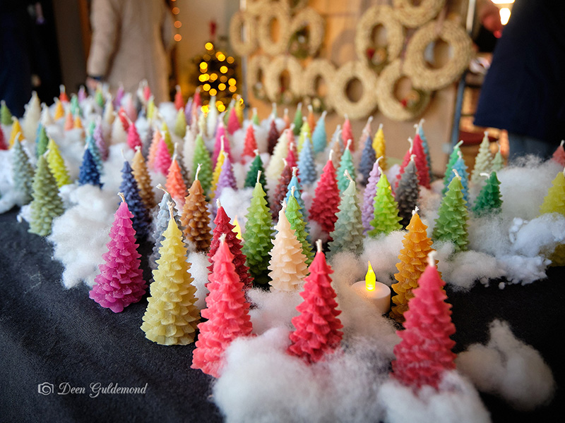 Kerstboom kaarsen bij Philagilde winterfair