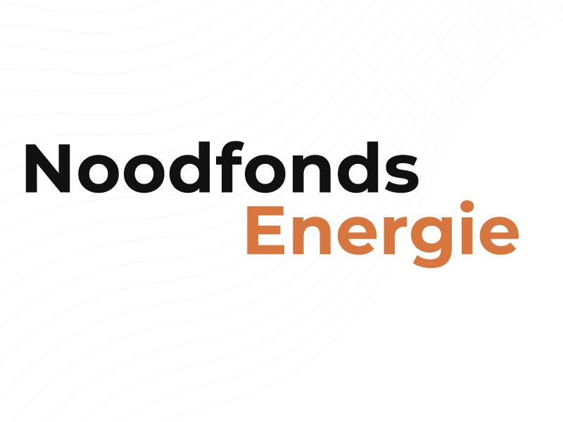 Logo Noodfondds Energie in Zwart en Oranje