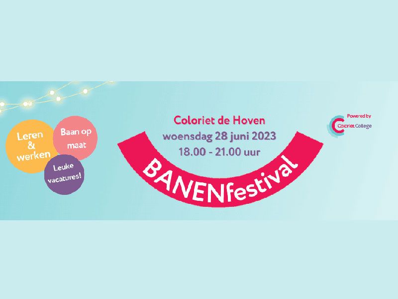 Aankondiging banenfestival voor de zorg bij Coloriet