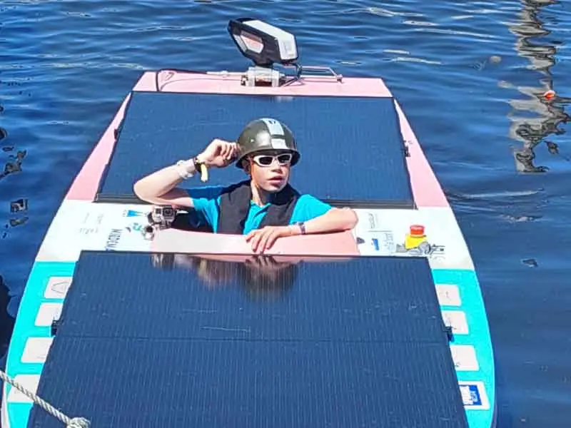 Kapitein Tygo in de Polderpassie van Young Solar Team Slingerbos