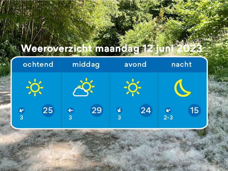 Het weersoverzicht van maandag 12 juni