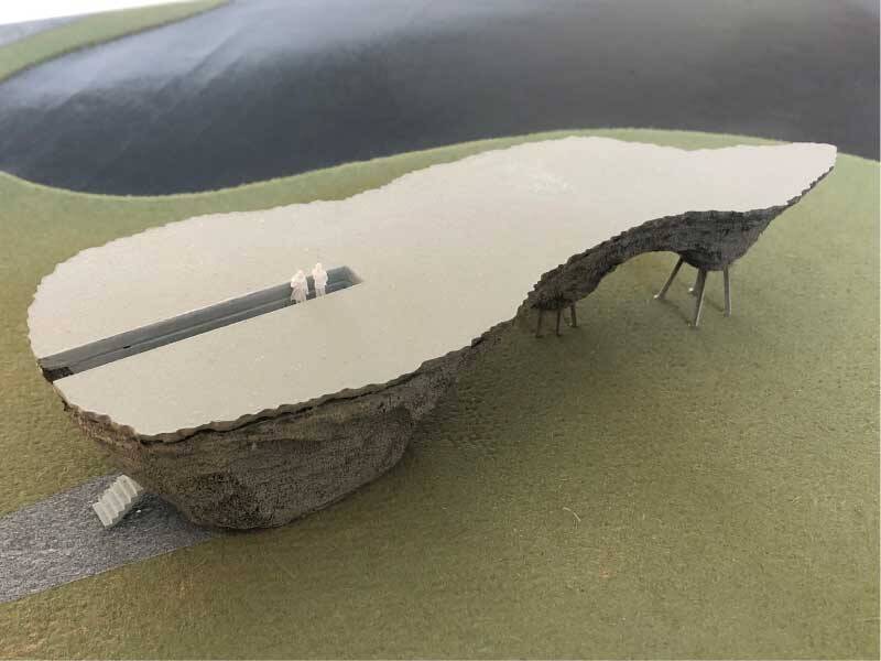 Maquette van LandArt Riff wat bij Dronten staat