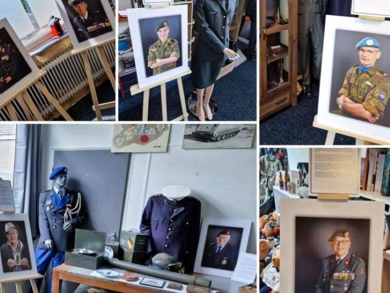 Diverse foto's van veteranen en militaire kleding