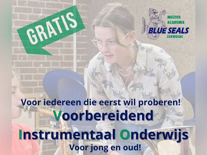 Voorbereidend Instrumentaal Onderwijs weer van start bij Blue Seals