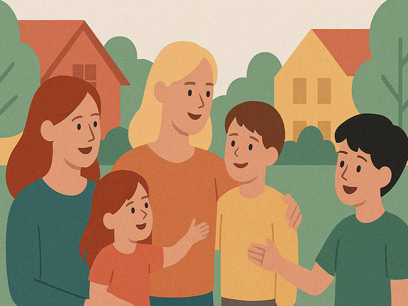 illustratie van kinderen en volwassenen